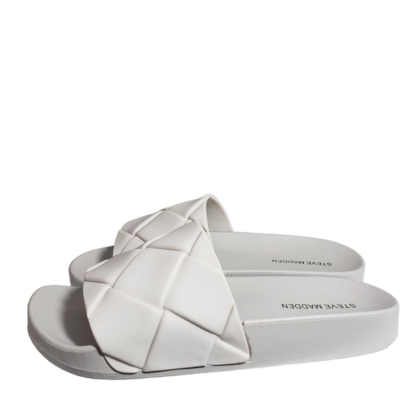 Steve Madden Soulful Gray Quilted Pool Slides Sz 5,7 - Picture 3 of 7